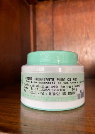 CREME HIDRATANTE P/ PÉS C/ TEA TREE (MELALEUCA) E LAVANDA 60G