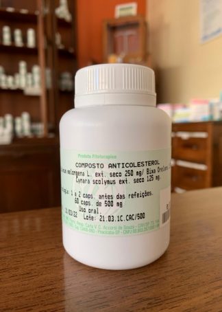 CÁPSULAS DE COMPOSTO ANTICOLESTEROL 500MG 60CAPS